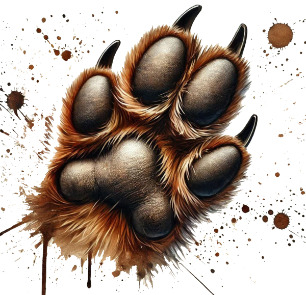 Aufdruck mit Hundepfote